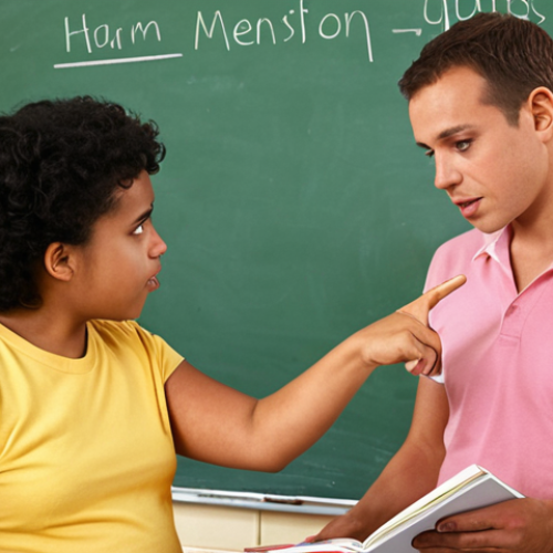 Home 14 **Prompt 1: The Magic of Human Guidance in Language Learning**
A language student, initially appearing confused or overwhelmed by a piece of writing or a spoken phrase, is receiving personalized feedback from a kind, experienced teacher. The teacher is gently pointing to a specific part of the student's work, visually explaining not just the error but *why* it's an error and *how* to correct it with a clear, simple example. The student's expression is shifting from confusion to understanding and newfound confidence. The atmosphere is warm, supportive, and focused on clear, constructive guidance, emphasizing the transformative power of human mentorship in language acquisition.