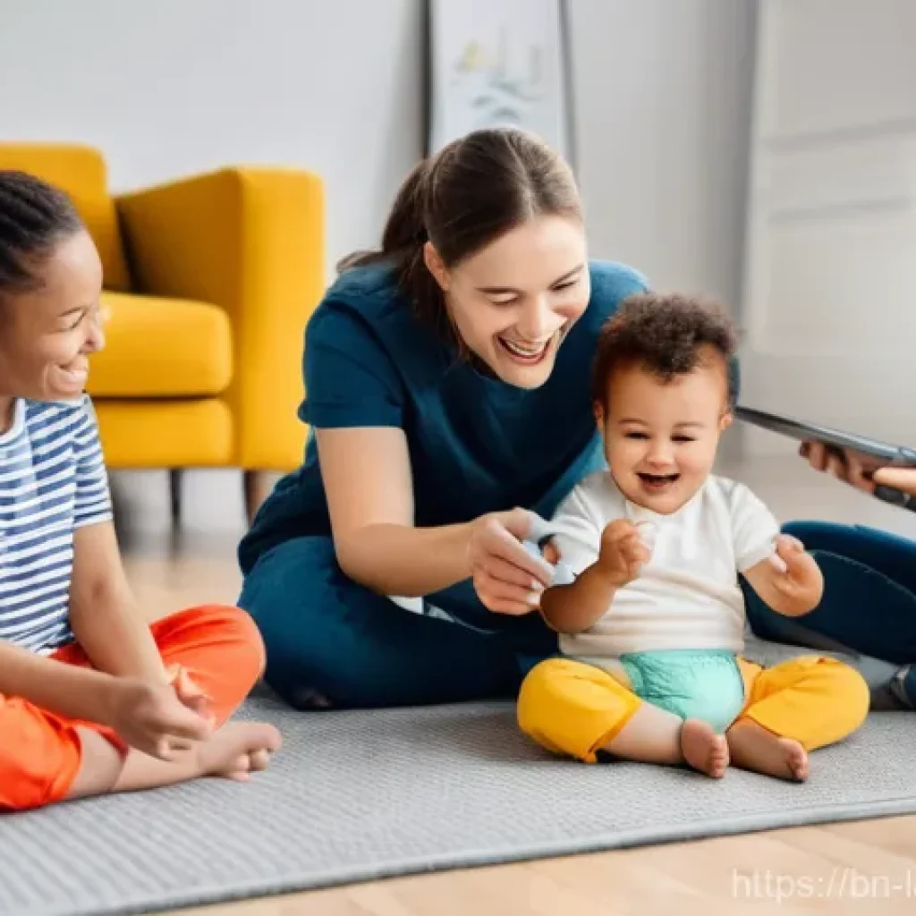 언어 교육에서의 학습자 상호작용 - **Prompt:** "A vibrant and inviting indoor scene featuring a diverse group of adults and one cheerfu...